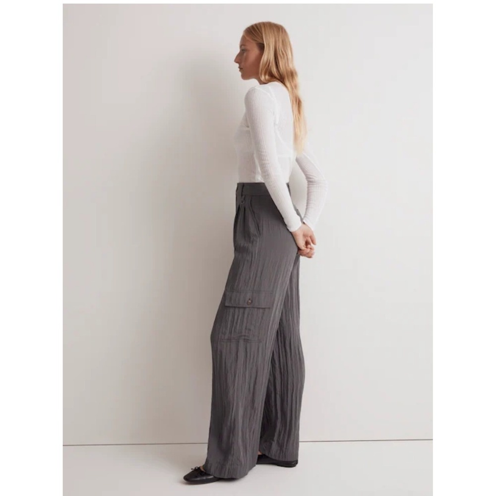Madewell Women's Thunder Cloud The Harlow Wide Leg Cargo Pants Size 6 - Picture 3 of 13